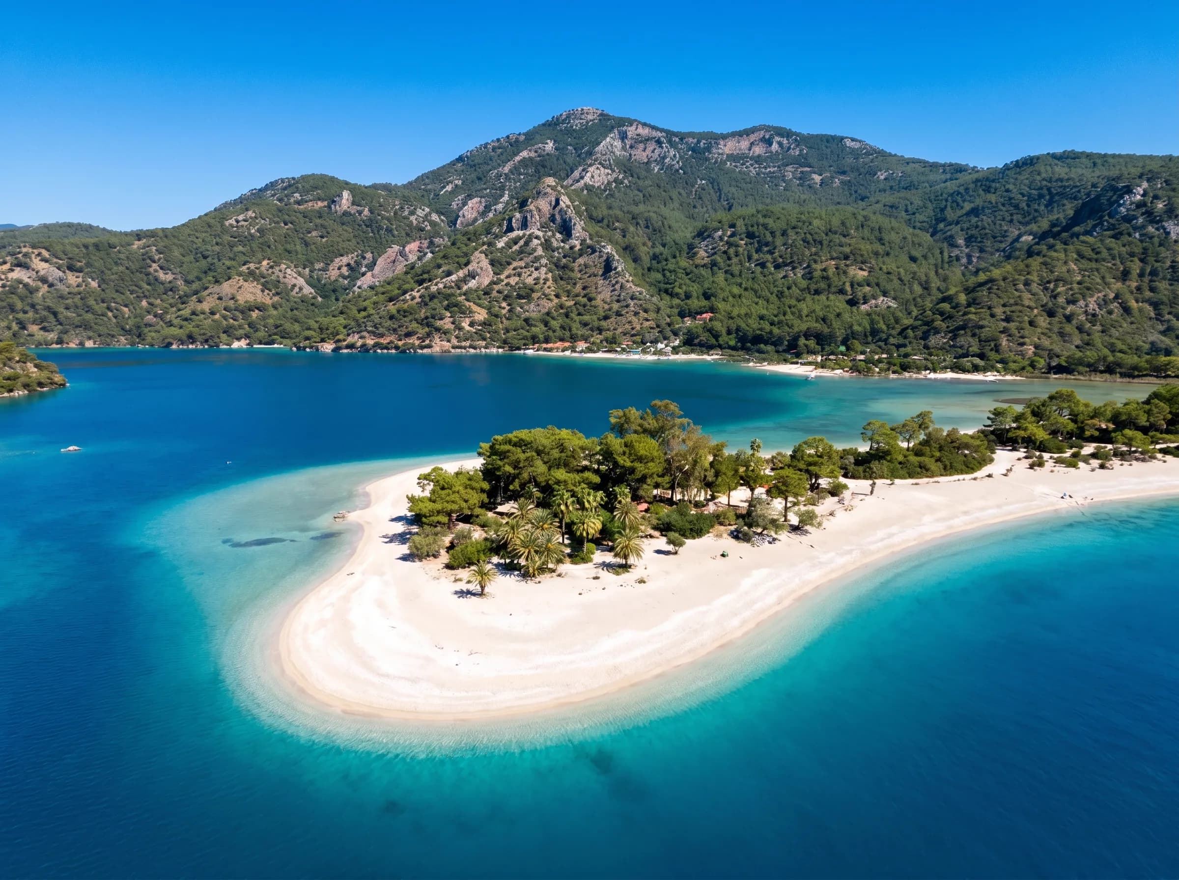 Aerial view of Ölüdeniz Blue Lagoon, Turkish Riviera
